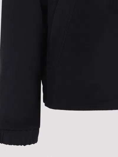 Moncler Black Zip Up Polyester Jacket In Black