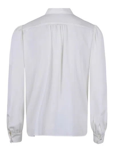 Max Mara Silk Shirt With Scarf In White