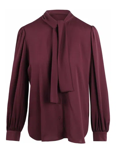 Max Mara Melania Silk Charmeuse Blouse In Red