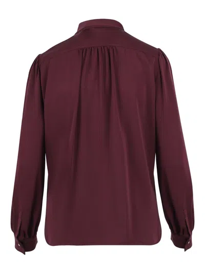 Max Mara Melania Silk Charmeuse Blouse In Red