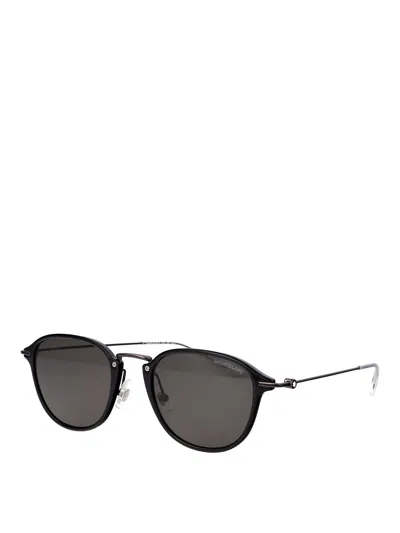 Montblanc Black-ruthenium-grey Metal Sunglasses