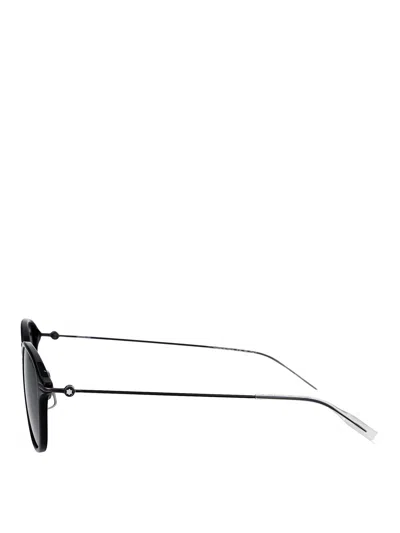 Montblanc Black-ruthenium-grey Metal Sunglasses