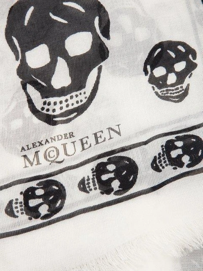 Shop Alexander Mcqueen Skull Scarf - White