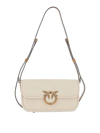 Pinko Love Bag Box Shoulder Bag In Nappa Leather In White