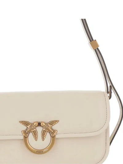 Pinko Love Bag Box Shoulder Bag In Nappa Leather In White