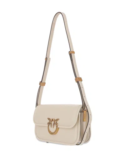 Pinko Love Bag Box Shoulder Bag In Nappa Leather In White