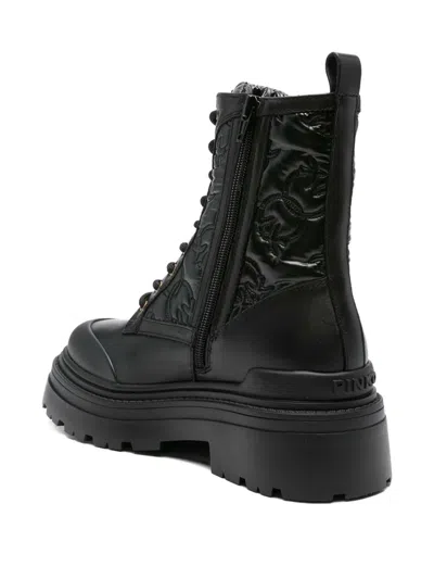 Pinko Mia 25 Chunky Sole Ankle Boot Nylon In Black