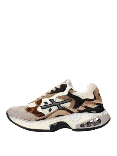 Premiata Contemporary Chunky Sneakers With Mixed Materials In Multi