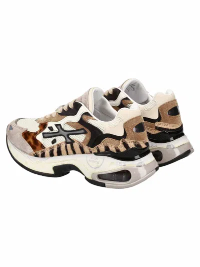 Premiata Contemporary Chunky Sneakers With Mixed Materials In Multi