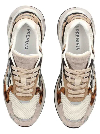 Premiata Contemporary Chunky Sneakers With Mixed Materials In Multi