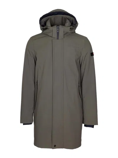Peuterey Smooth Trench Coat In Technical Fabric In Green