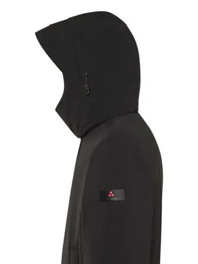 Peuterey Technical Coat In Graphite Blue Recycled Fabric In Black