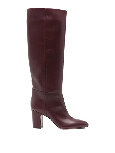 Paris Texas Calfskin Boots With A Pointed Toe In Brown