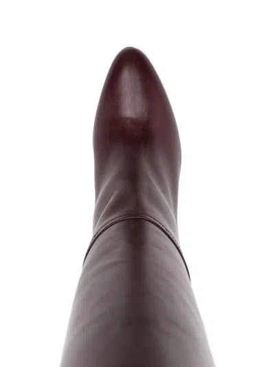 Paris Texas Calfskin Boots With A Pointed Toe In Brown