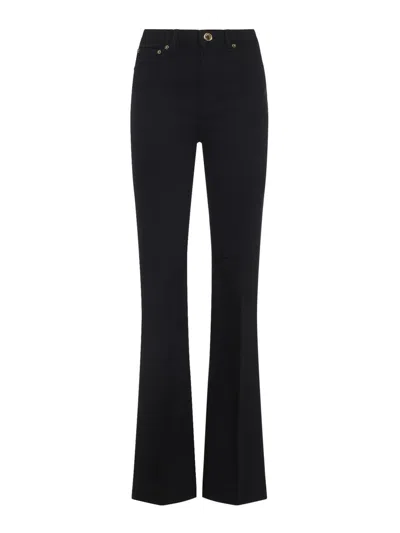 Roberto Cavalli Mirror Snake Monogram Bootcut Jeans In Black