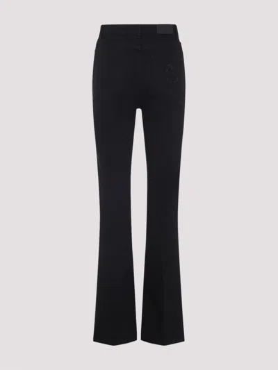 Roberto Cavalli Mirror Snake Monogram Bootcut Jeans In Black