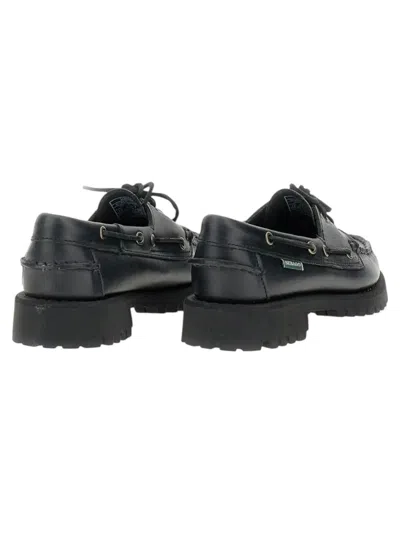 Sebago Ranger Waxy Leather Moccasins In Black