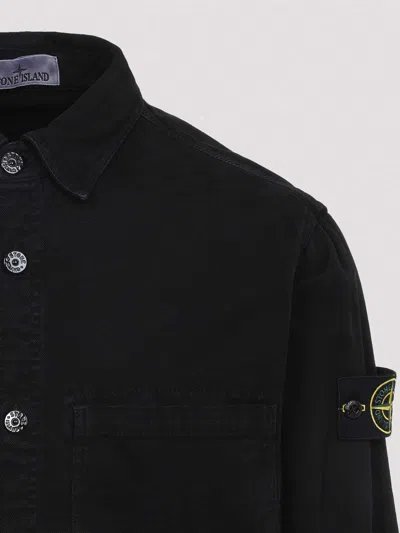 Stone Island Comfortable Overshirt With Chest Pockets In Black