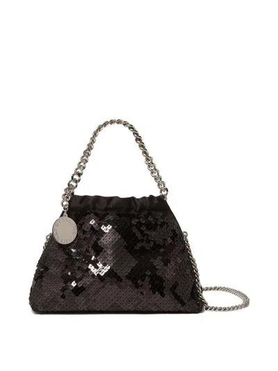 Stella Mccartney Mini Handbag With Sequins And Chain In Black