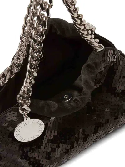 Stella Mccartney Mini Handbag With Sequins And Chain In Black