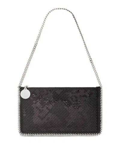 Stella Mccartney Falabella Pochette With Sequins Embroidery In Black