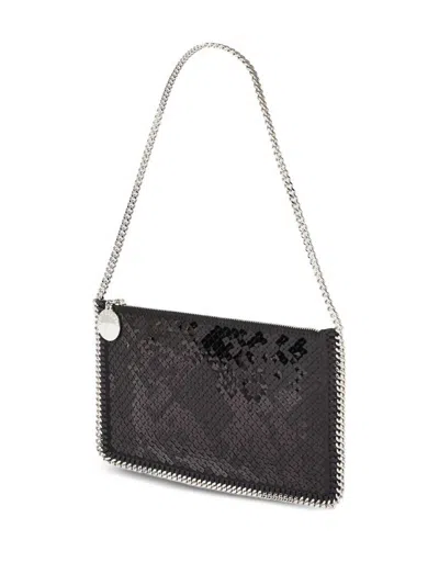Stella Mccartney Falabella Pochette With Sequins Embroidery In Black
