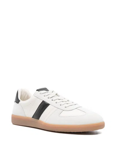 Tom Ford Striped Suede Sneakers In Animal Print