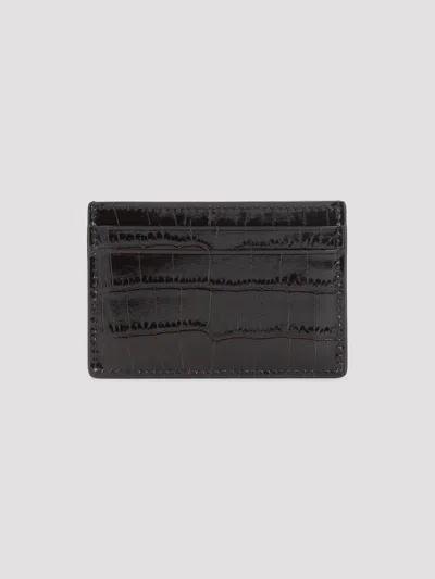 Tom Ford Calf Leather Credit Card Case In Brown