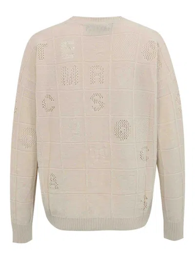 Twinset Twin-set Oversize Round Neck Sweater In Metallic