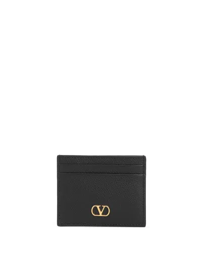 Valentino Signature Vlogo Card Case In Black