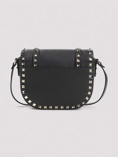 Valentino Rockstud Small Messenger Shoulder Bag In Black