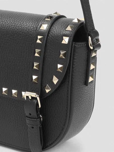 Valentino Rockstud Small Messenger Shoulder Bag In Black