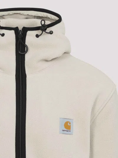 Carhartt Fleece Jacket With Adjustable Hood And Zippered Pockets In Gray