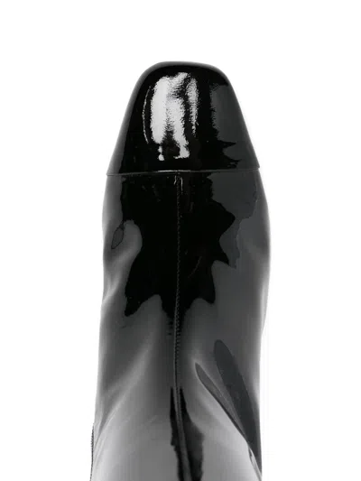 Carel Paris 50mm Leather Square-toe Boots In Black