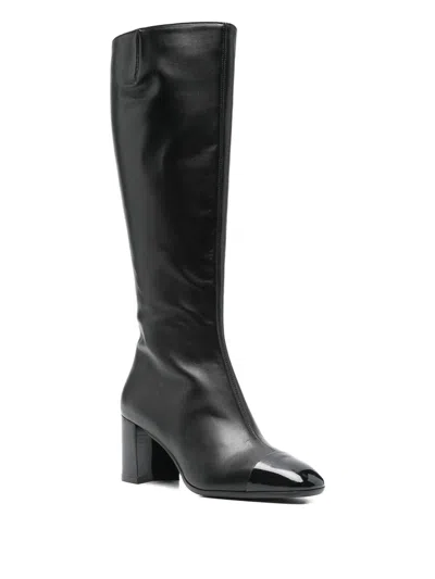Carel Paris Sunrise Leather Boots In Black