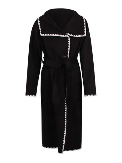Jovonna London Cappotto In Lana Douvres In Black