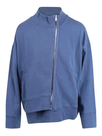 Noumeno Concept Asymmetrical Zip Sweatshirt In Blue