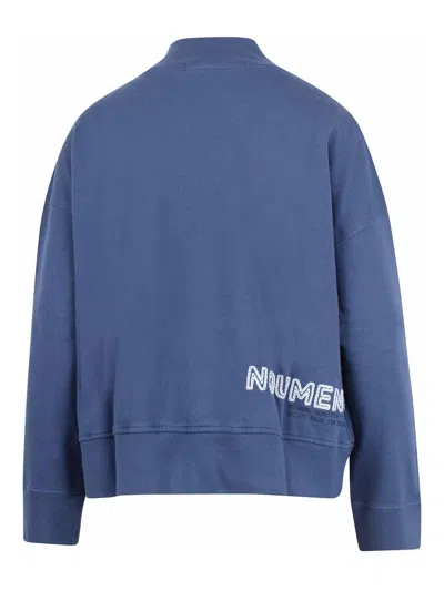 Noumeno Concept Asymmetrical Zip Sweatshirt In Blue