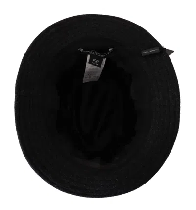 Dolce & Gabbana Gray Virgin Wool Logo Fedora Trilby Cappello Hat In Gray