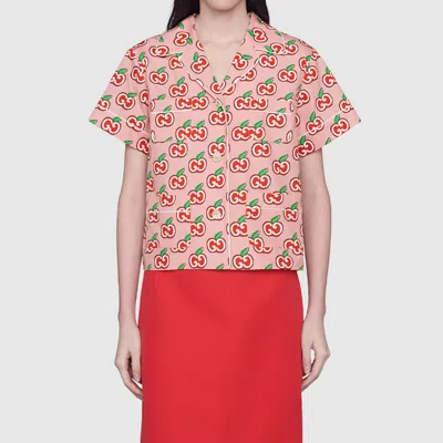 Gucci (wmns)  Qixi Festival Valentine's Day Special Bowling Shirt For Pink