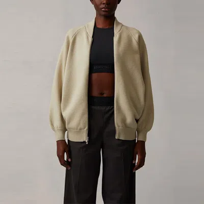 Essentials (wmns) Fear Of God  Ss22 Zip Knit Cardigan Wheat In Multi