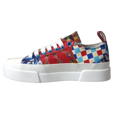 Pre-owned Dolce & Gabbana Multicolor Patchwork Low Top Sneakers Women's Shoes ()