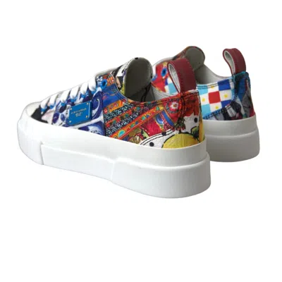 Pre-owned Dolce & Gabbana Multicolor Patchwork Low Top Sneakers Women's Shoes ()