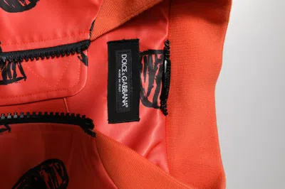Pre-owned Dolce & Gabbana Orange Dg Heart Full Zip Men Bomber Men's Jacket ()