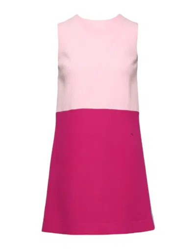 Pre-owned Dolce & Gabbana Pink Blue Wool Sleeveless Shift Mini Women's Dress ()