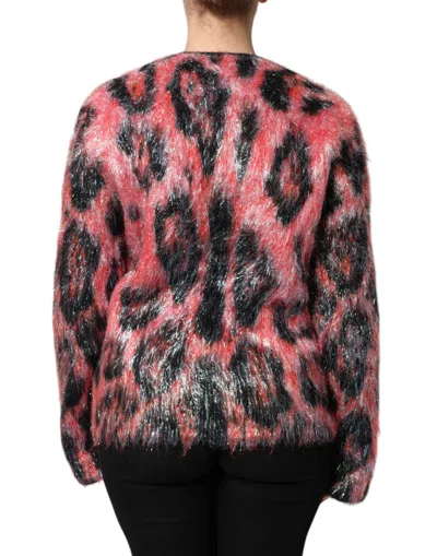 Dolce & Gabbana Red Mohair Wool Button Down Cardigan Sweater In Multi