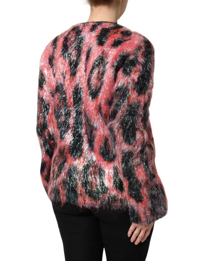 Dolce & Gabbana Red Mohair Wool Button Down Cardigan Sweater In Multi