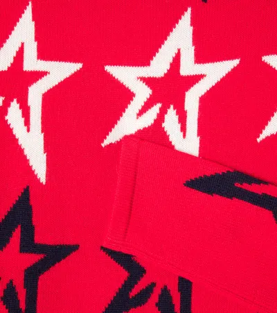 Perfect Moment Intarsia Wool Turtleneck Sweater In Red