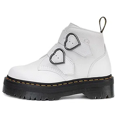 Dr. Martens (wmns) Dr.martens Devon Heart Leather Platform Boots 'white' In Multi