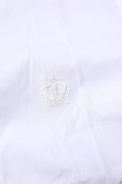Pre-owned Dolce & Gabbana White Cotton Gold Long Sleeves Formal Men's Shirt ()